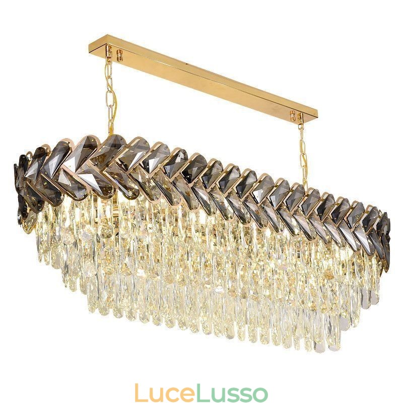 Lampada a sospensione in cristallo europeo Lampada da soffitto ovale di lusso