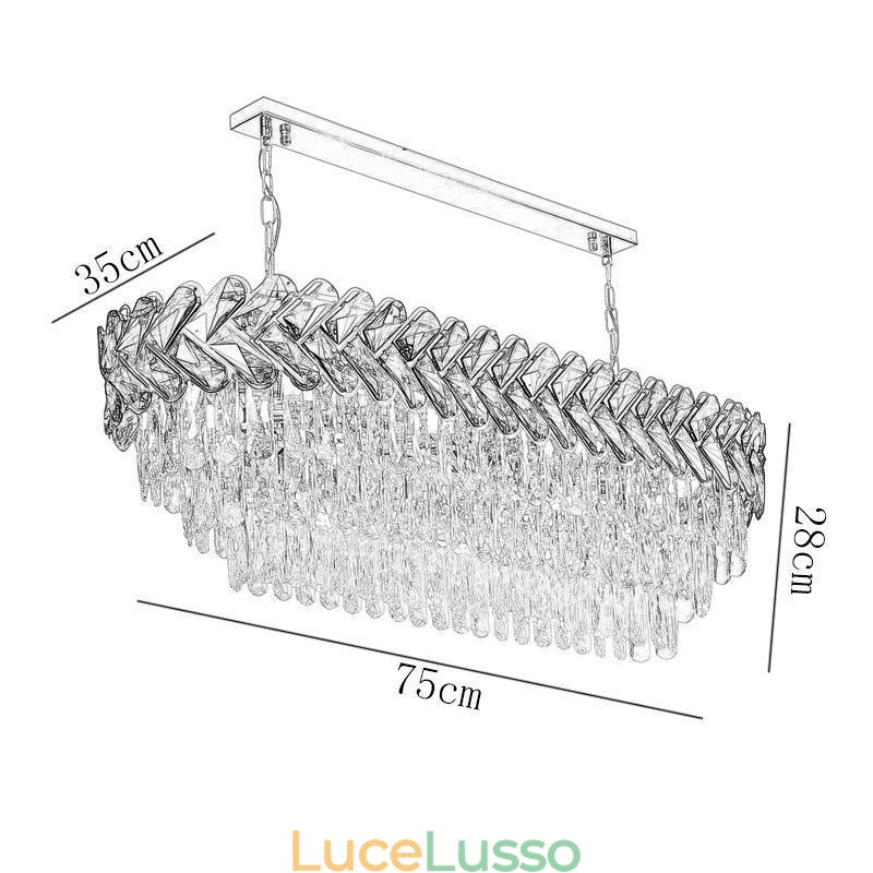Lampada a sospensione in cristallo europeo Lampada da soffitto ovale di lusso