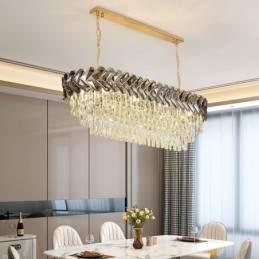 Lampada a sospensione in cristallo europeo Lampada da soffitto ovale di lusso