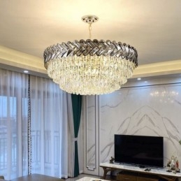 Lampada a sospensione in cristallo Lampada da soffitto in oro