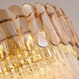 Lampada a sospensione di lusso in cristallo dorato