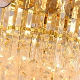 Lampada a sospensione di lusso in cristallo dorato