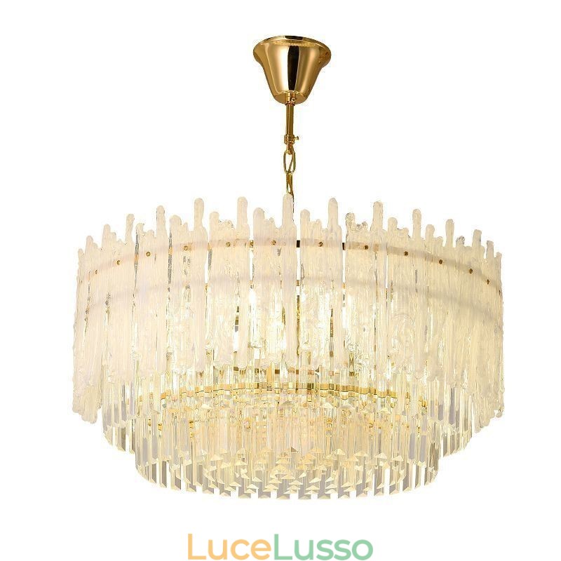 Lampada a sospensione rotonda in corallo di cristallo