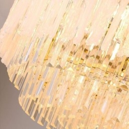 Lampada a sospensione rotonda in corallo di cristallo