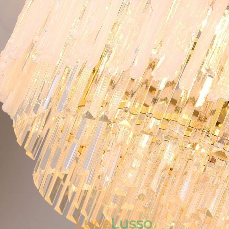 Lampada a sospensione rotonda in corallo di cristallo