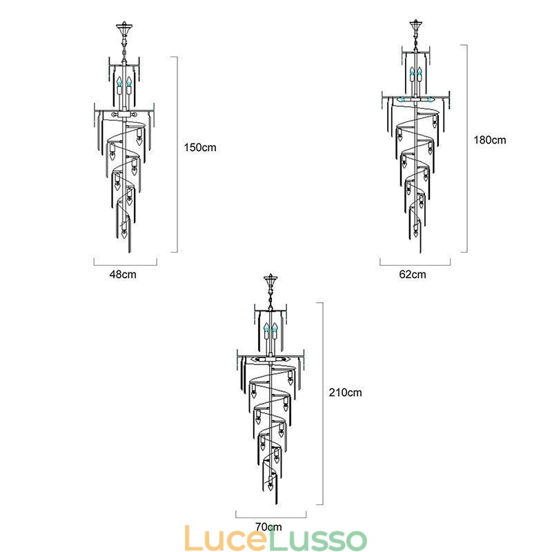 Lampada a sospensione europea Grande lampada da soffitto