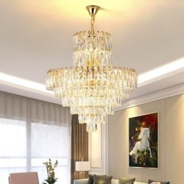 Moderna lampada a sospensione in cristallo, plafoniere contemporanee
