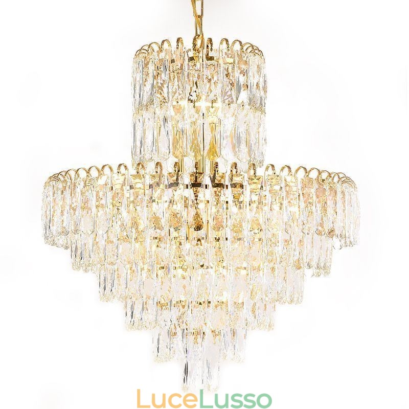 Moderna lampada a sospensione in cristallo, plafoniere contemporanee