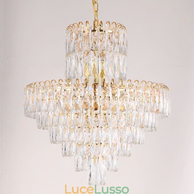 Moderna lampada a sospensione in cristallo, plafoniere contemporanee