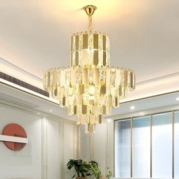 Moderna lampada a sospensione in cristallo, plafoniere contemporanee