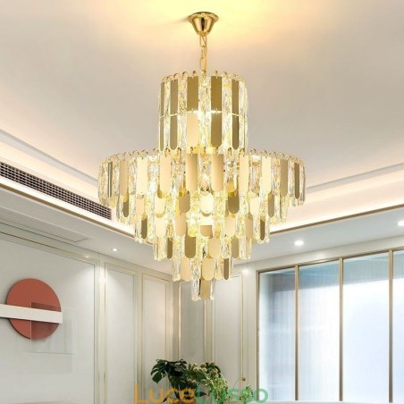 Moderna lampada a sospensione in cristallo, plafoniere contemporanee Moderna lampada a sospensione in cristallo, plafoniere contemporanee
