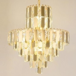 Moderna lampada a sospensione in cristallo, plafoniere contemporanee