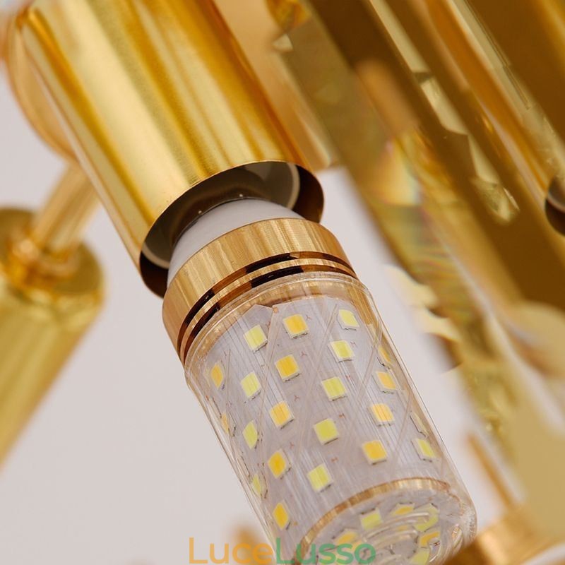 Elegante lampada a sospensione in cristallo rotondo da soffitto