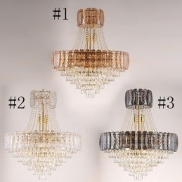 Lampada a sospensione moderna in cristallo, lampada da soffitto rotonda