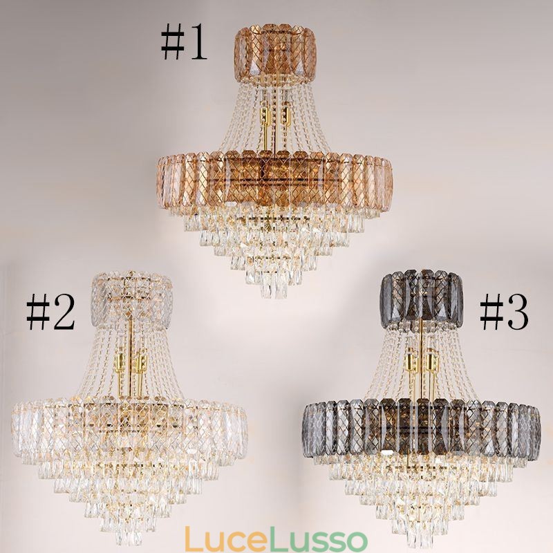 Lampada a sospensione moderna in cristallo, lampada da soffitto rotonda