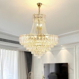 Lampada a sospensione moderna in cristallo, lampada da soffitto rotonda