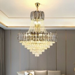 Lampada a sospensione moderna in cristallo, lampada da soffitto rotonda