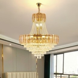 Lampada a sospensione moderna in cristallo, lampada da soffitto rotonda