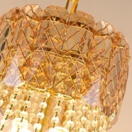 Lampada a sospensione moderna in cristallo, lampada da soffitto rotonda