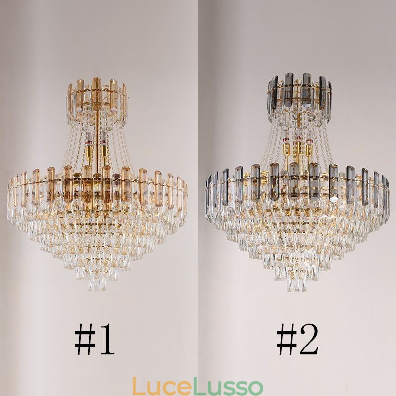 Lampada a sospensione moderna in cristallo, lampada da soffitto rotonda