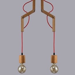 Lampadario Mini Stile Moderno Contemporaneo Legno Bambù