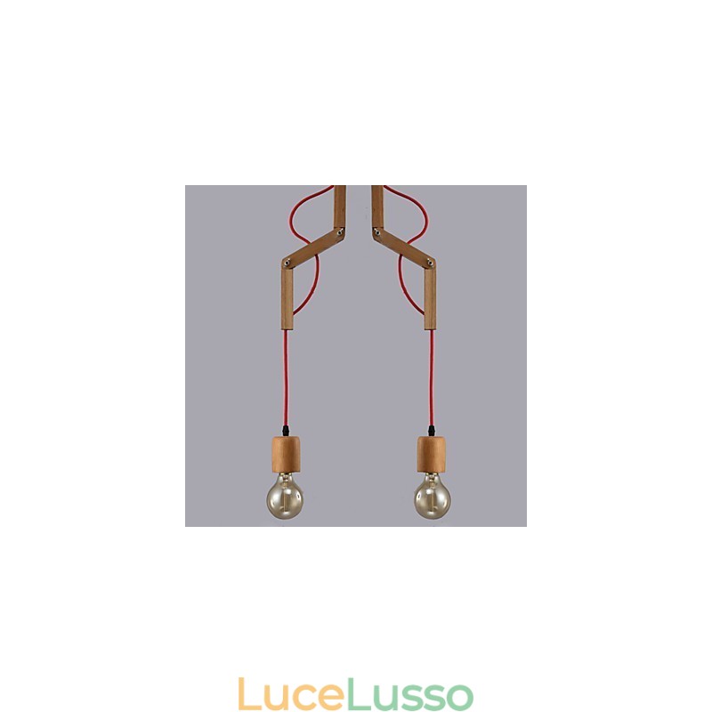 Lampadario Mini Stile Moderno Contemporaneo Legno Bambù