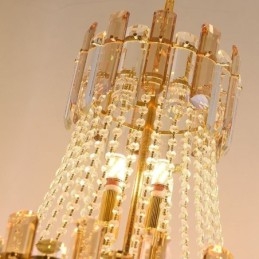 Lampada a sospensione moderna in cristallo, lampada da soffitto rotonda