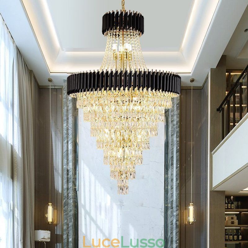 Lampada a sospensione moderna in cristallo Lampada da soffitto conica