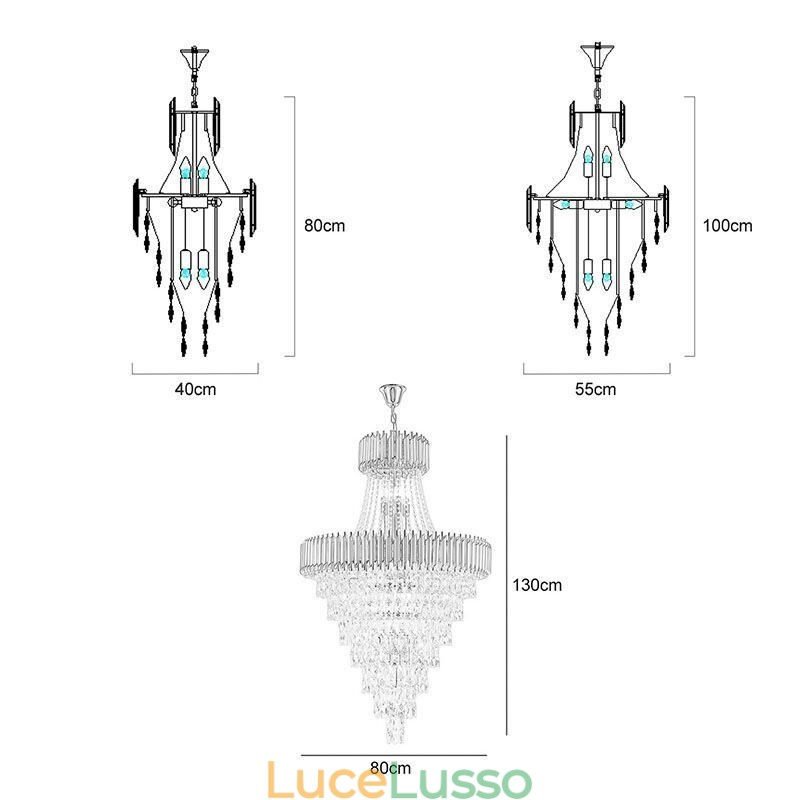 Lampada a sospensione moderna in cristallo Lampada da soffitto conica