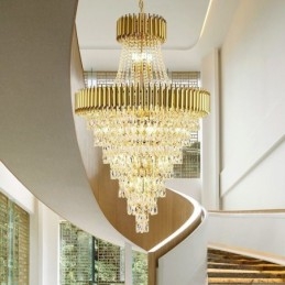 Lampada a sospensione moderna in cristallo Lampada da soffitto conica