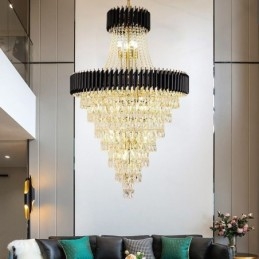 Lampada a sospensione moderna in cristallo Lampada da soffitto conica