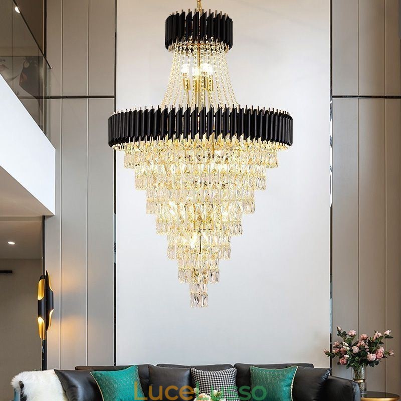 Lampada a sospensione moderna in cristallo Lampada da soffitto conica