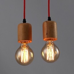 Lampadario Mini Stile Moderno Contemporaneo Legno Bambù