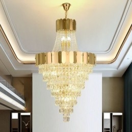 Lampada a sospensione conica in cristallo europeo