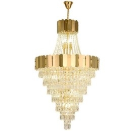 Lampada a sospensione conica in cristallo europeo