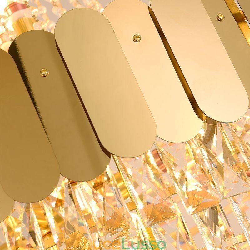Lampada a sospensione conica in cristallo europeo