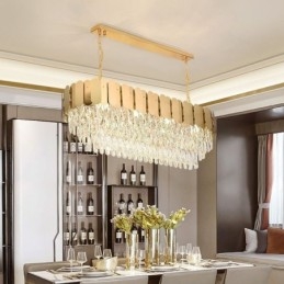 Lampada a sospensione in cristallo Lampada da soffitto ovale di lusso