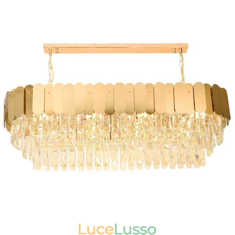 Lampada a sospensione in cristallo Lampada da soffitto ovale di lusso
