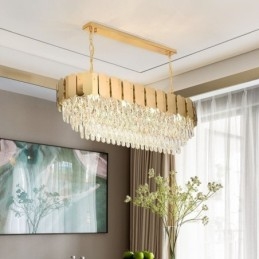 Lampada a sospensione in cristallo Lampada da soffitto ovale di lusso