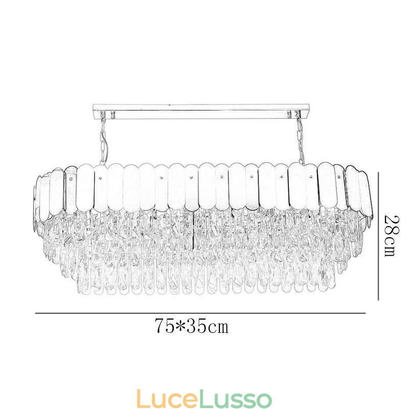 Lampada a sospensione in cristallo Lampada da soffitto ovale di lusso