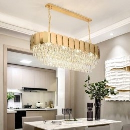 Lampada a sospensione in cristallo Lampada da soffitto ovale di lusso