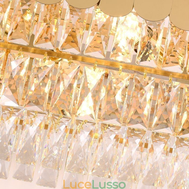 Lampada a sospensione in cristallo Lampada da soffitto ovale di lusso