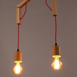 Lampadario Mini Stile Moderno Contemporaneo Legno Bambù