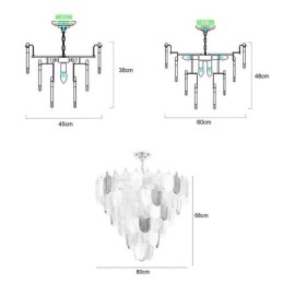 Lampada a sospensione elegante a forma di foglia in cristallo Lampada a sospensione da soffitto