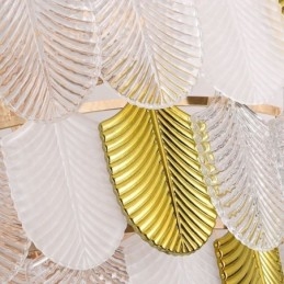 Lampada a sospensione elegante a forma di foglia in cristallo Lampada a sospensione da soffitto