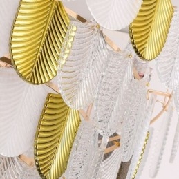 Lampada a sospensione elegante a forma di foglia in cristallo Lampada a sospensione da soffitto