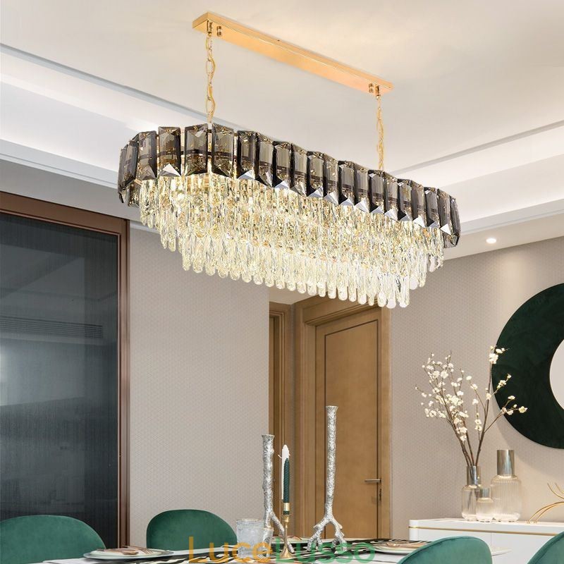 Lampada a sospensione ovale di lusso in cristallo K9