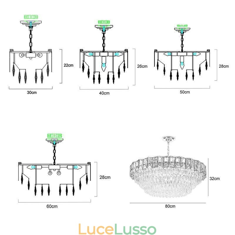 Lampada a sospensione in cristallo Lampada da soffitto contemporanea