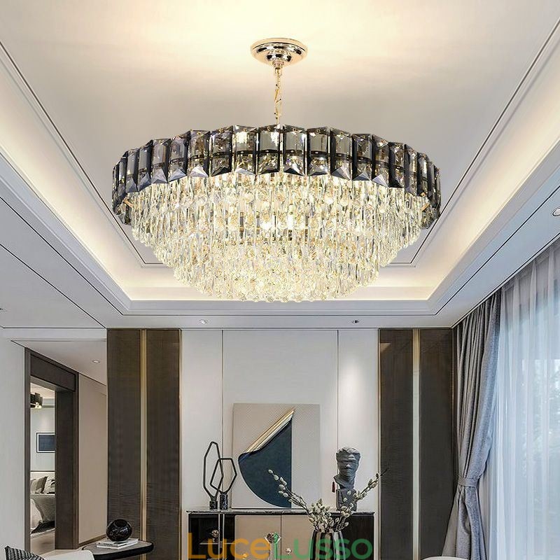 Lampada a sospensione in cristallo Lampada da soffitto contemporanea