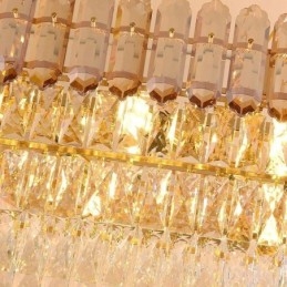 Moderna lampada a sospensione in cristallo, lampada da soffitto ovale di lusso